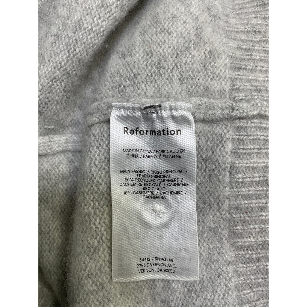 Reformation 'Clara' Grey Cashmere Crew Cardigan Size S