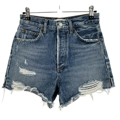 Agolde Distressed Blue Dee Shorts Size 25