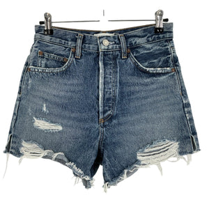 Agolde Distressed Blue Dee Shorts Size 25