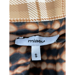 Miaou Tailored Tan Plaid Ultra Long Sleeve Blazer Size S