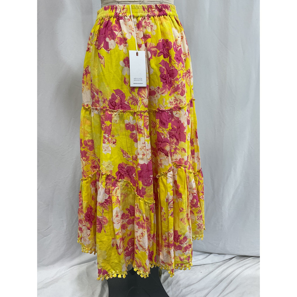 Hemant And Nandita 'Auril' Yellow Maxi Skirt Size M - NWT