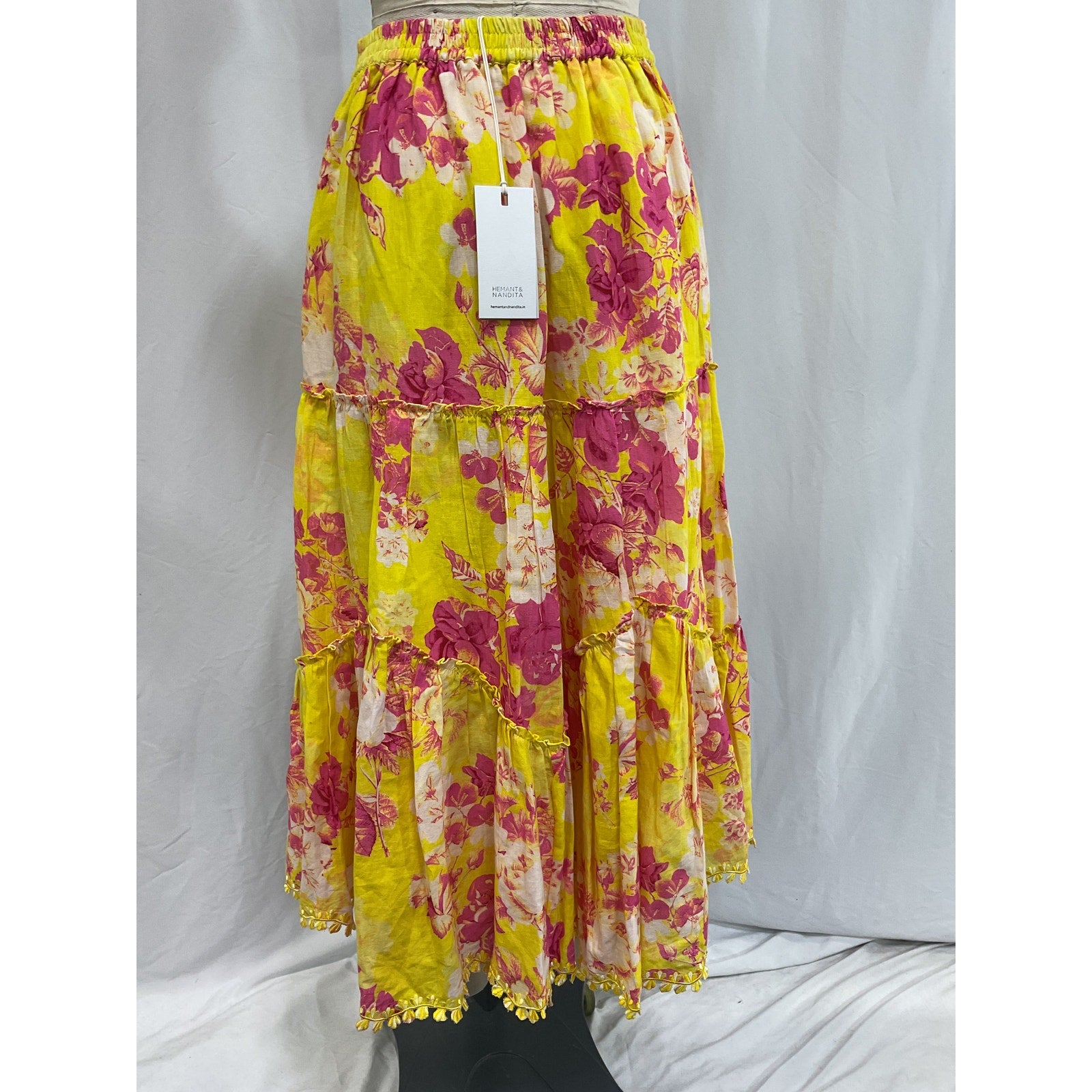 Hemant And Nandita 'Auril' Yellow Maxi Skirt Size M - NWT