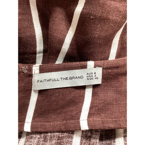 Faithfull The Brand 'La Plage De Mau' Brown Linen Pant Size XS