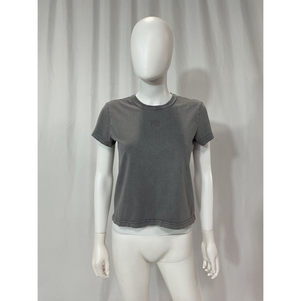 Alexander Wang 'Essential' Grey Shrunk Tee Size S
