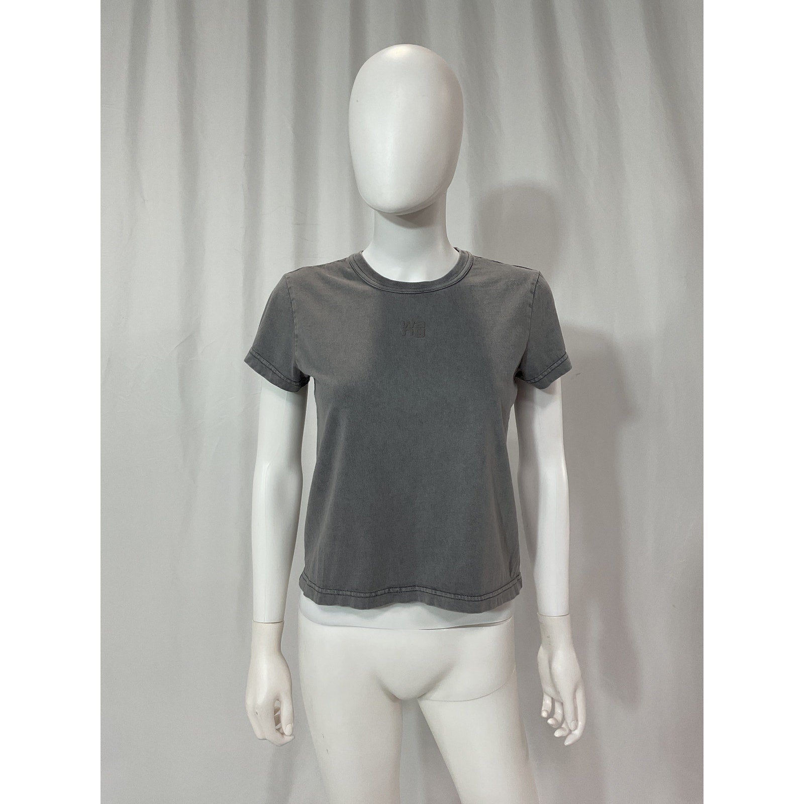 Alexander Wang 'Essential' Grey Shrunk Tee Size S