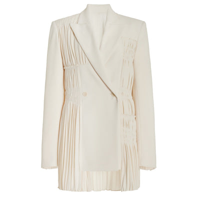 Simkhai Pleated Beige Lizzie Blazer Size 4