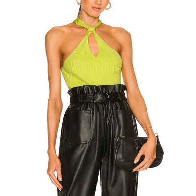 Simkhai Ribbed Lime Andrea Tank Top Size S