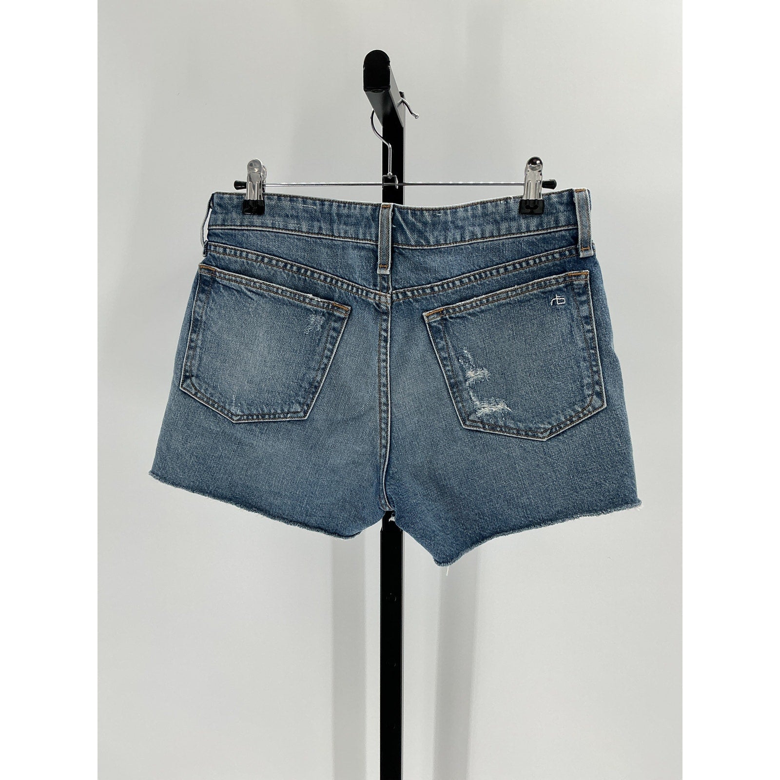 Rag & Bone 'Dre' Blue Cotton Low-Rise Denim Shorts Size 26