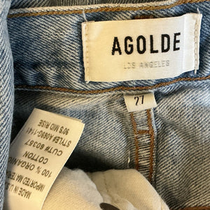 Agolde Distressed Sky 90s Mid Rise Loose Denim Jeans Size 27