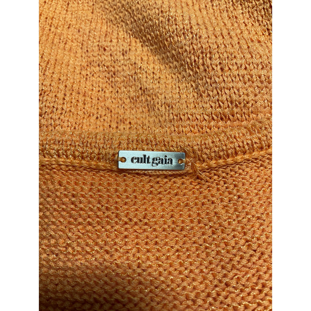 Cult Gaia 'Cameron' Gold Cotton Twist Knit Dress Size M