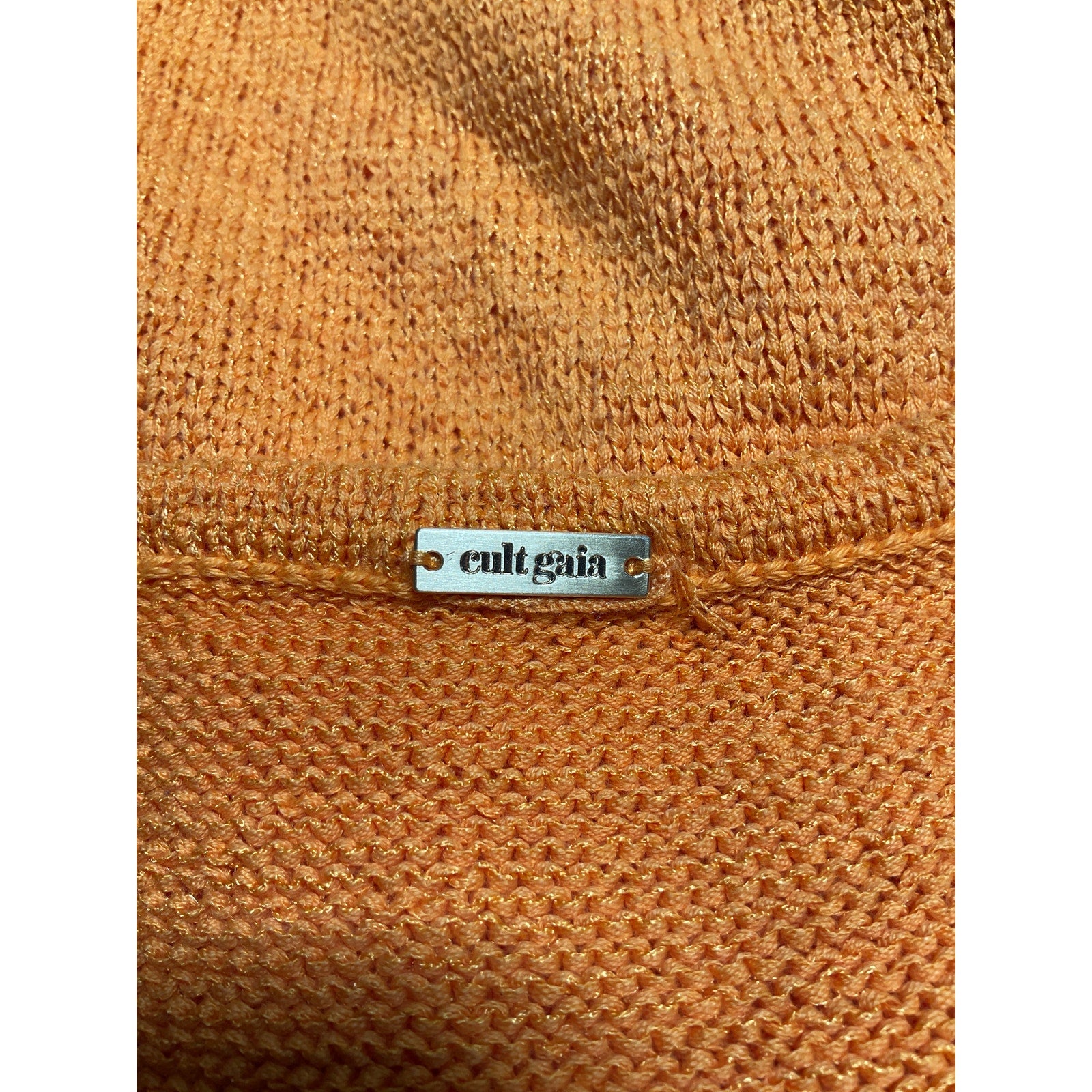 Cult Gaia 'Cameron' Gold Cotton Twist Knit Dress Size M