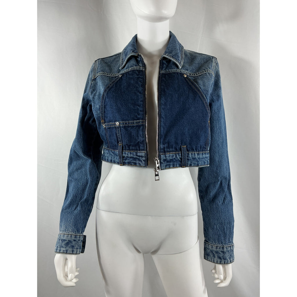 Grlfrnd 'Avery' Blue Cotton Two Tone Utility Jacket Size XS - NWT