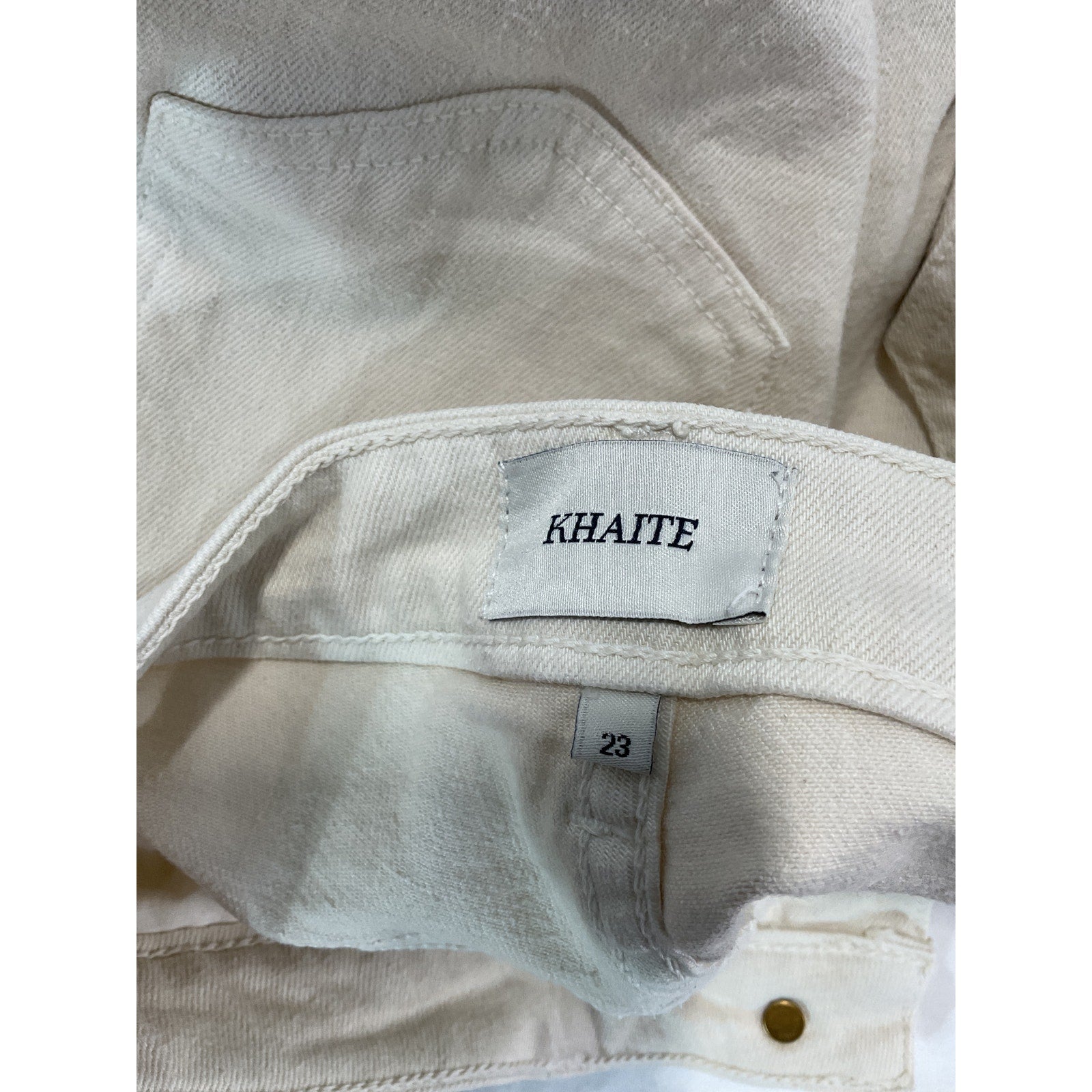 Khaite 'Vivian' White Bootcut Flare Denim Jeans Size 23