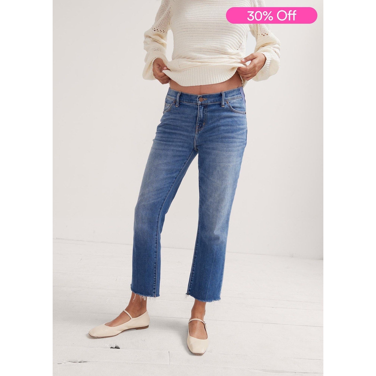 Hatch The Crop Maternity Blue Cotton Denim Jean Size 26