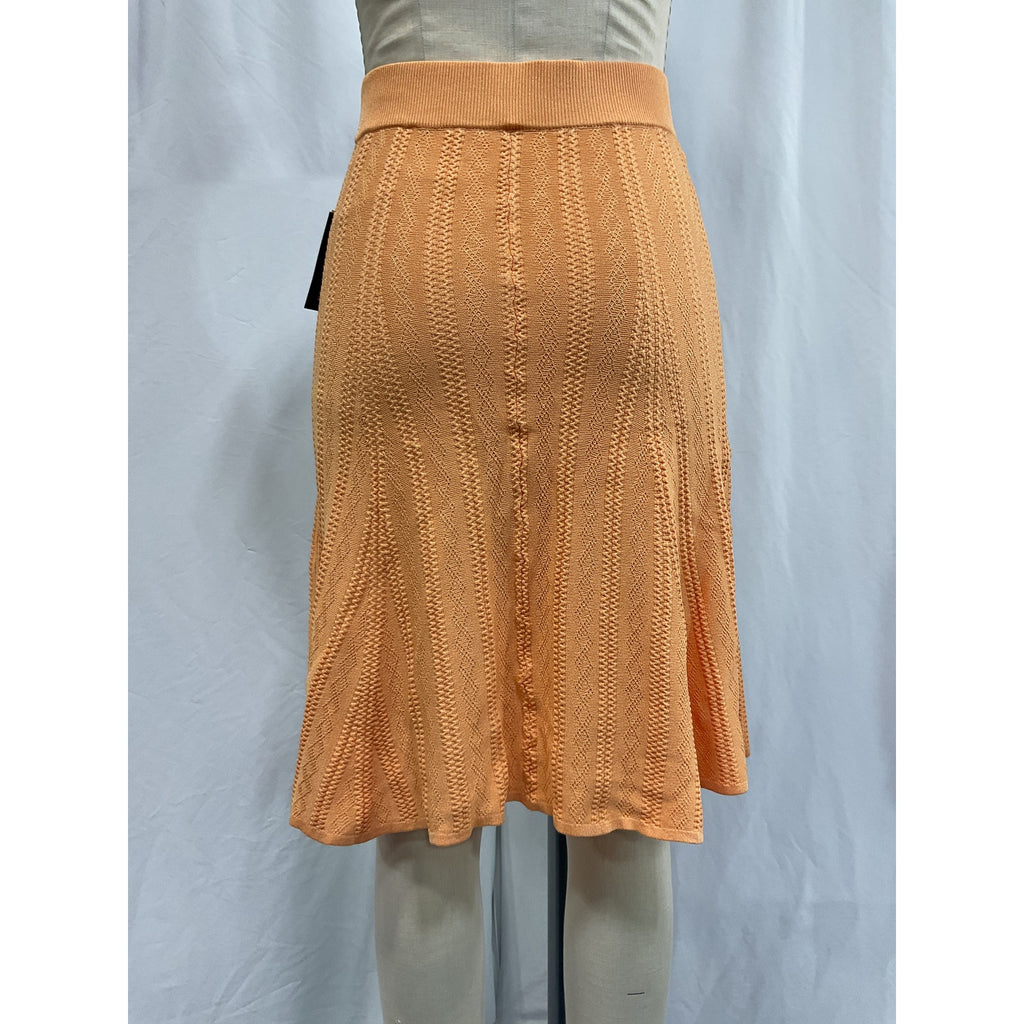 Remain Birger Christensen 'Bastia' Orange Pointelle-Knit Skirt Size DK 36