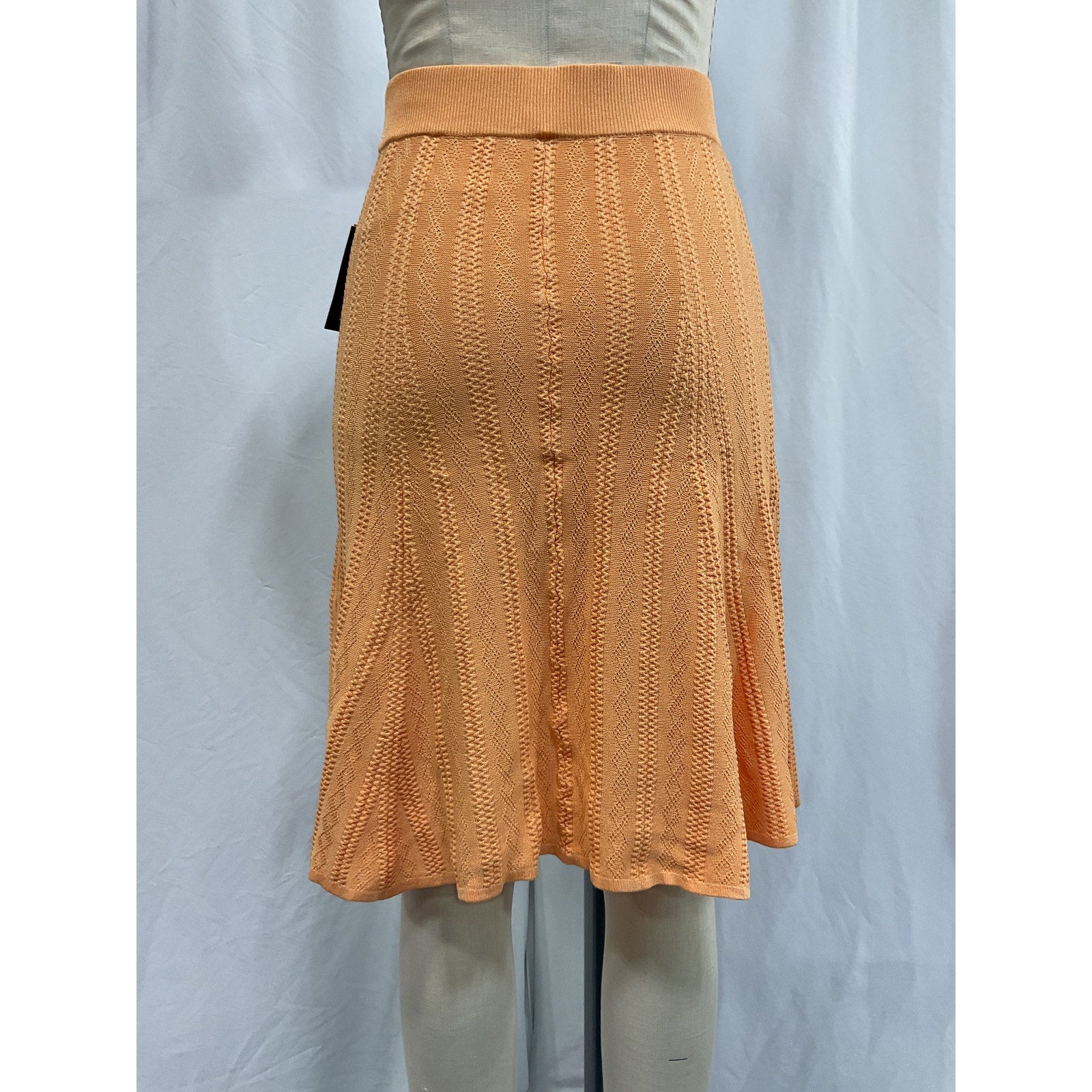 Remain Birger Christensen 'Bastia' Orange Pointelle-Knit Skirt Size DK 36