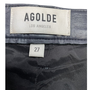 Agolde Recycled Leather Charcoal 90s Pinch Waist Denim Jeans Size 27