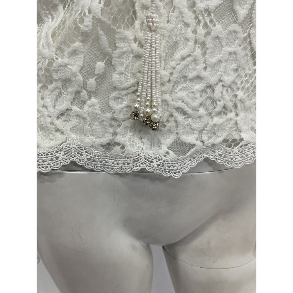 Hemant And Nandita 'Reet' Cream Nylon Top Size XS