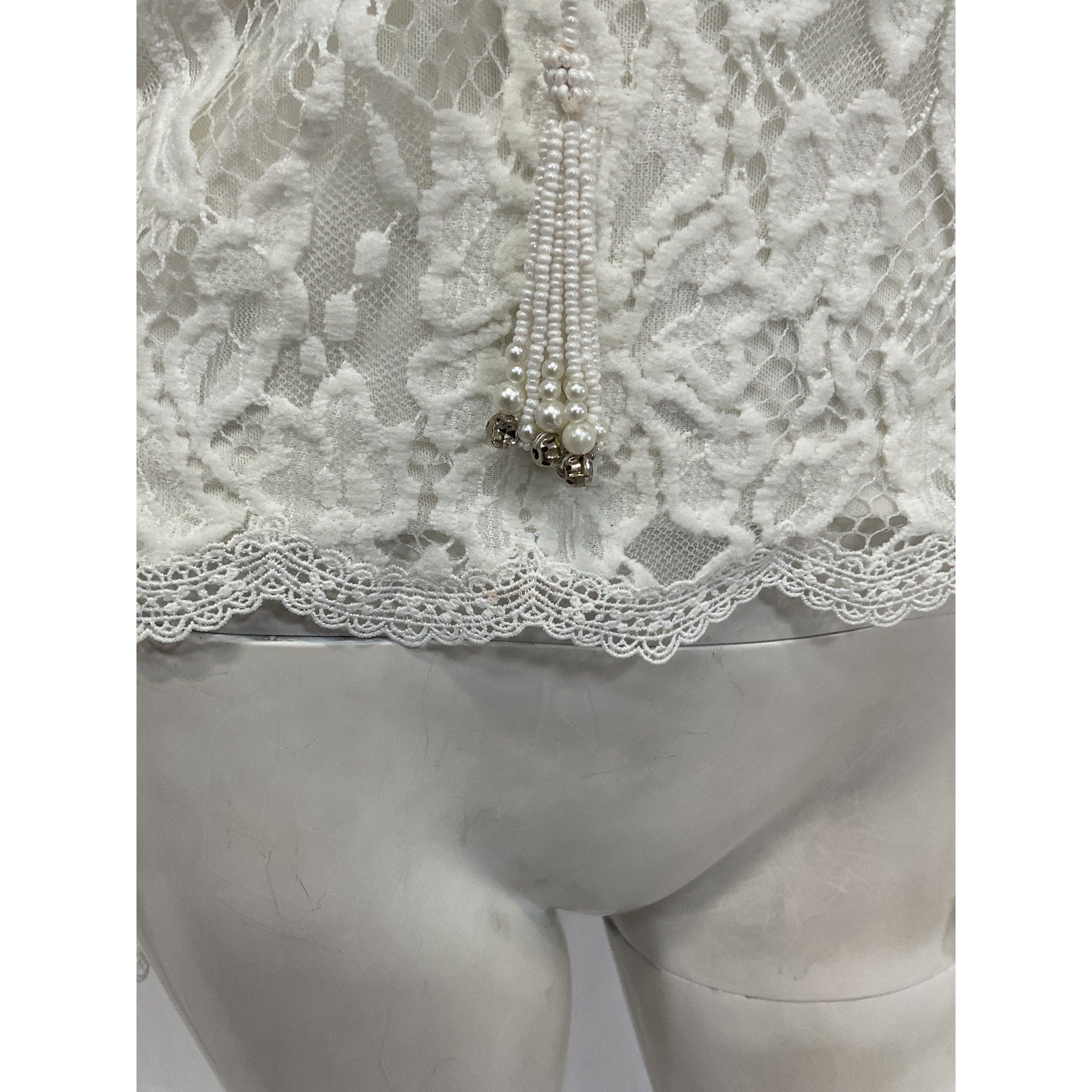 Hemant And Nandita 'Reet' Cream Nylon Top Size XS