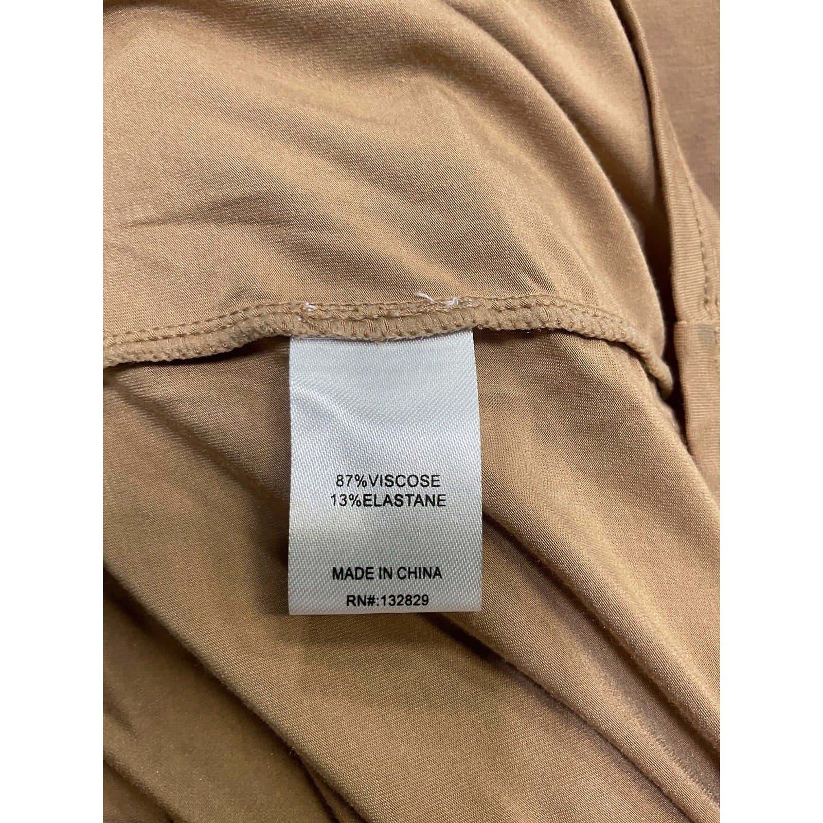 Helsa Jersey Backless Tan Viscose Maxi Dress Size S