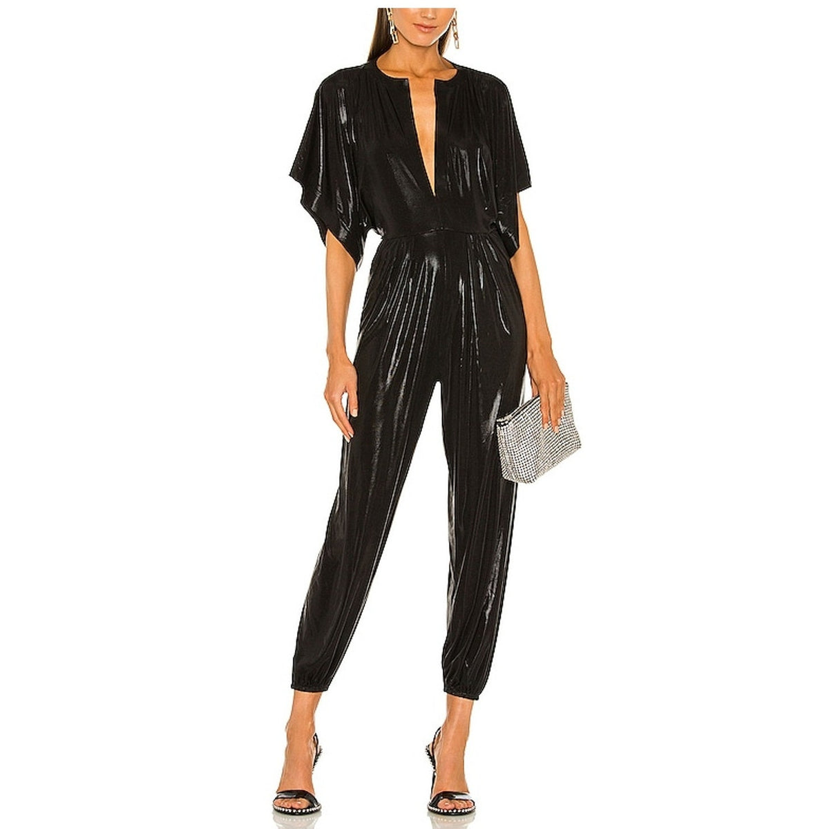 Norma Kamali Sleek Black Rectangle Jog Jumpsuit Size M