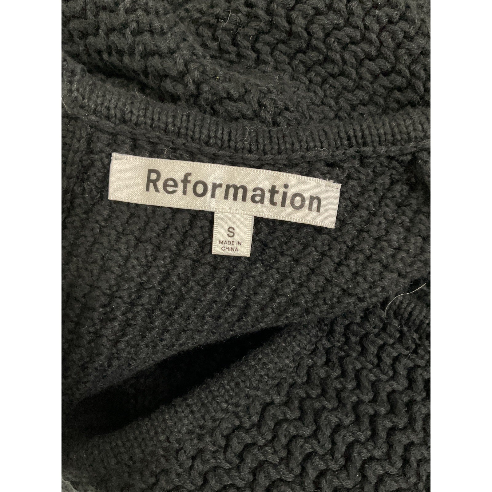 Reformation 'Cary' Black Cotton Knit Mini Dress Size S