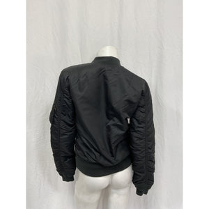 Alpha Industries Ma-1 W Black Nylon Bomber Jacket Size XS