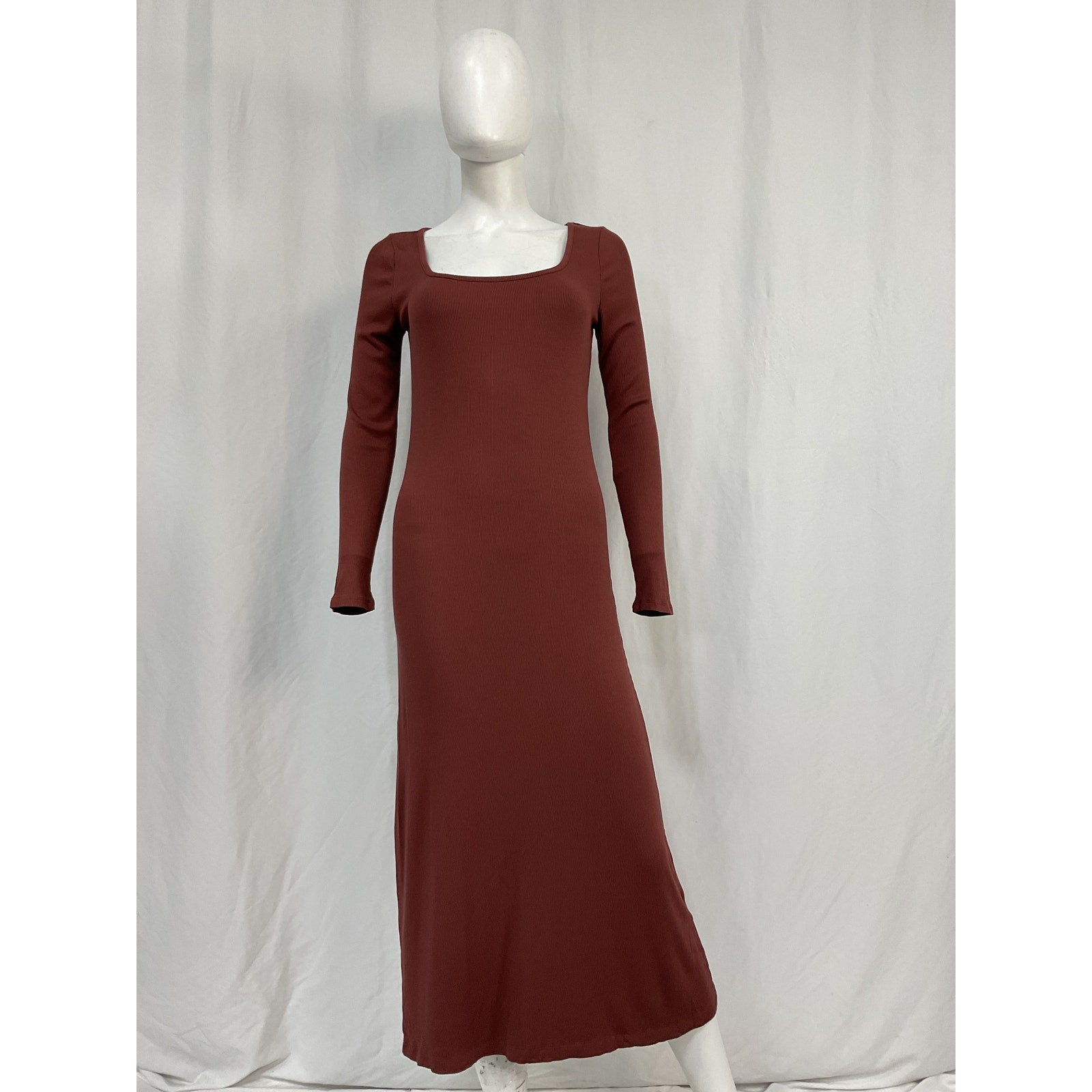 Hatch The Longsleeve Red Rayon Rib Dress Size 2