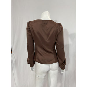 Majorelle 'Waldorf' Brown Satin Top Size M