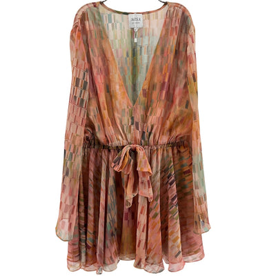 Misa Los Angeles Sheer Multicolor Kaia Dress Size S