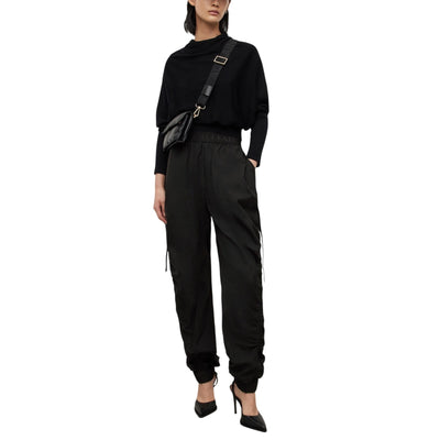 Allsaints Oversized Black Aura Drawcord Pants Size 4