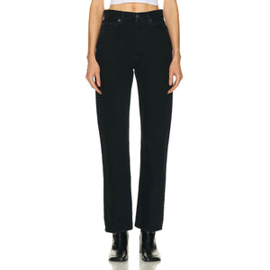 Agolde Classic Black 90s Pinch Waist High Rise Straight Denim Jeans Size 23