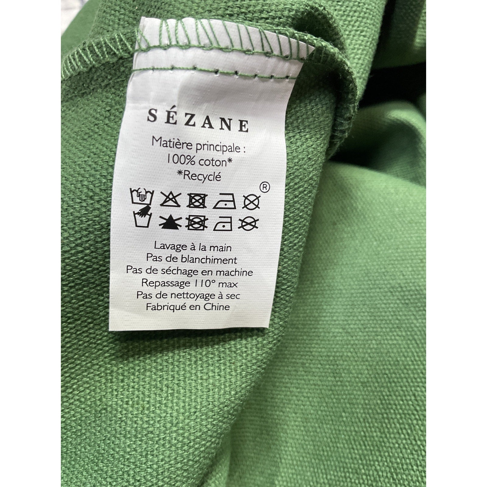 S�zane Green Cotton Tote Bag