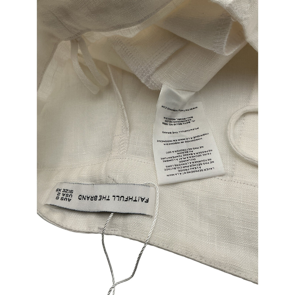 Faithfull The Brand 'Circa' White Linen Pants Size XS