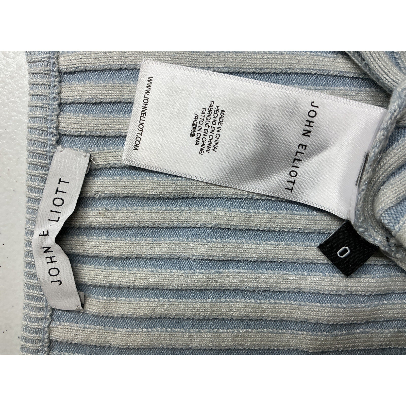 John Elliott Piper Rib Blue Silk Cropped Cardigan Size 0