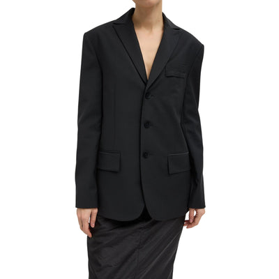 Tibi Tropical Wool Black Dennis Cutout Blazer Size 4