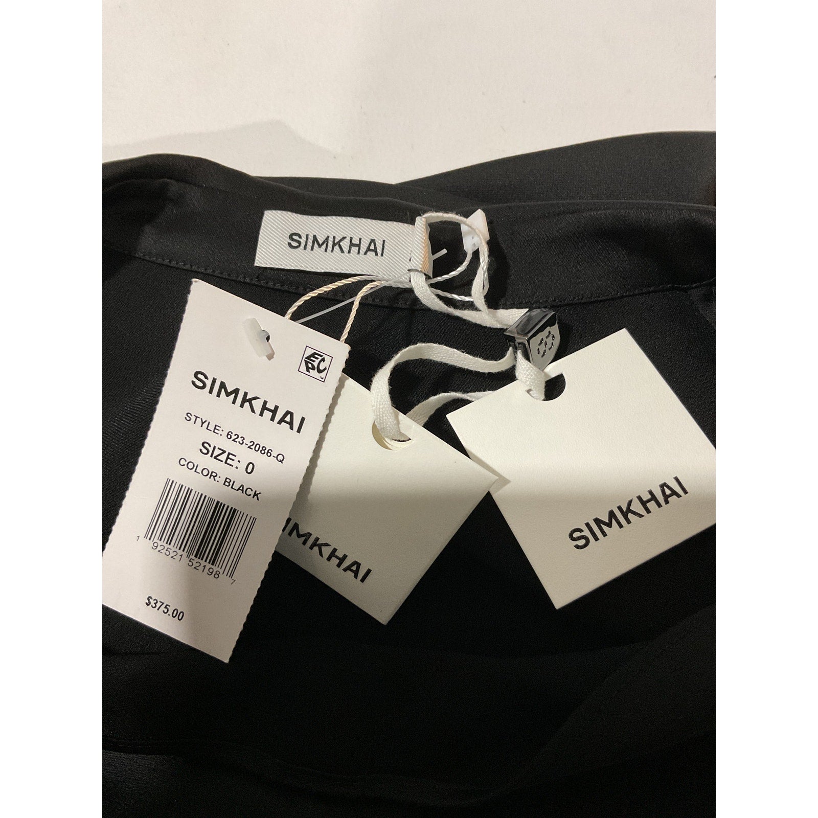 Simkhai 'Symone' Black Acetate Cowl Neck Top Size 0 - NWT