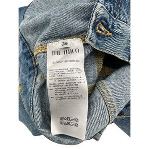 The Attico Contemporary Blue Knee-Detail Wide-Leg Denim Jeans Size 26 NWT