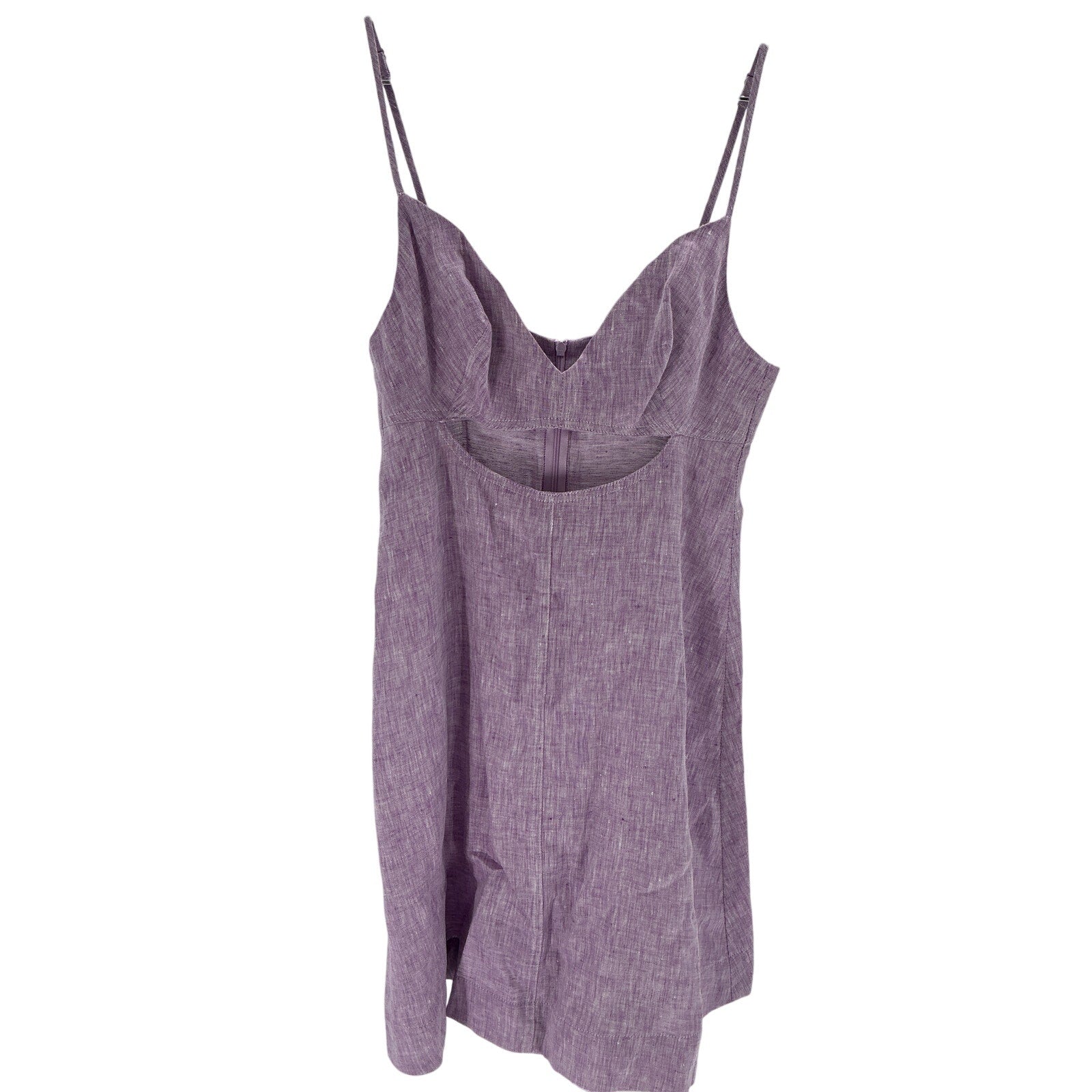 Matthew Bruch 'Kimmie' Purple Linen Cutout Mini Dress Size 2