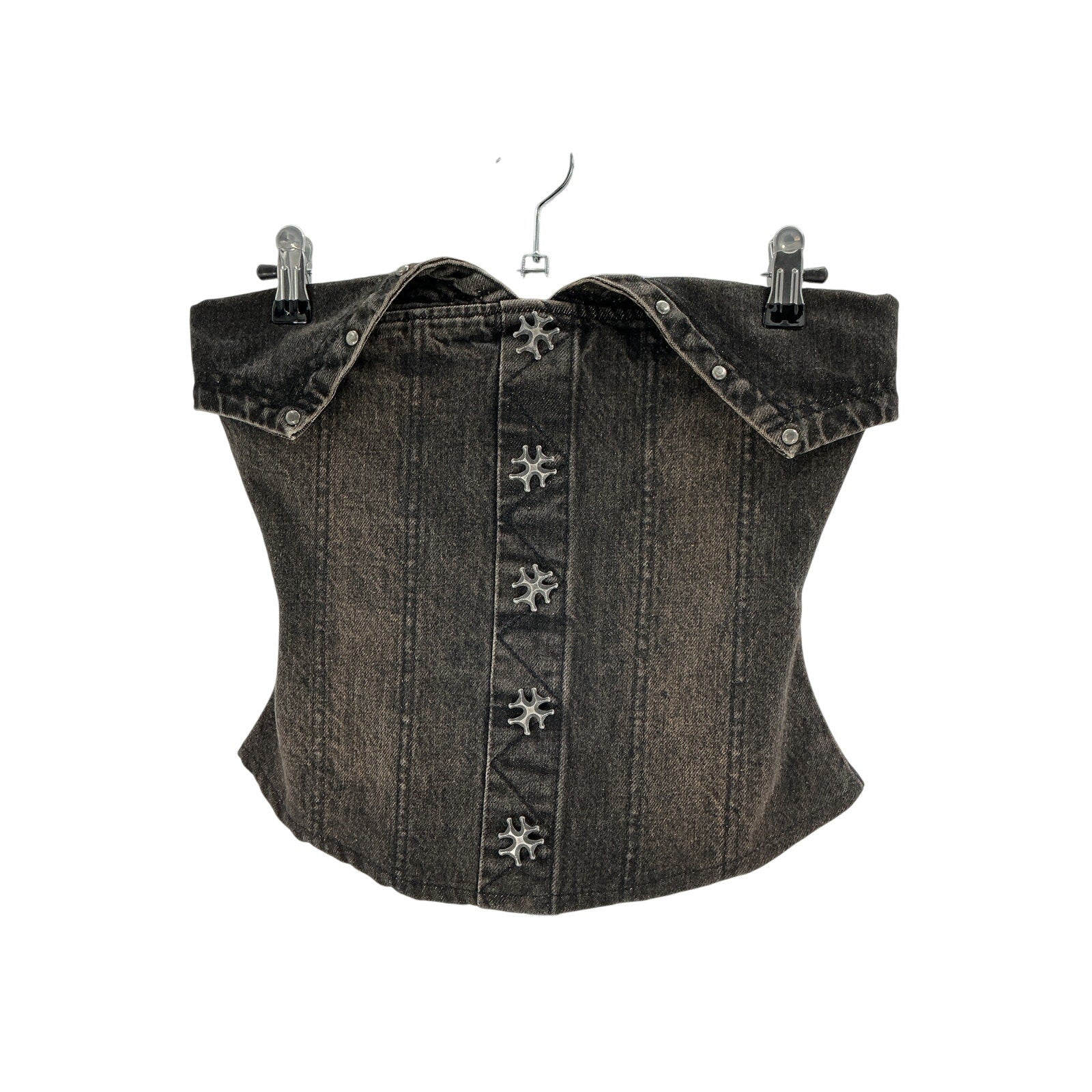 Miaou Button Scarlett Brown Cotton Corset Top Size XS