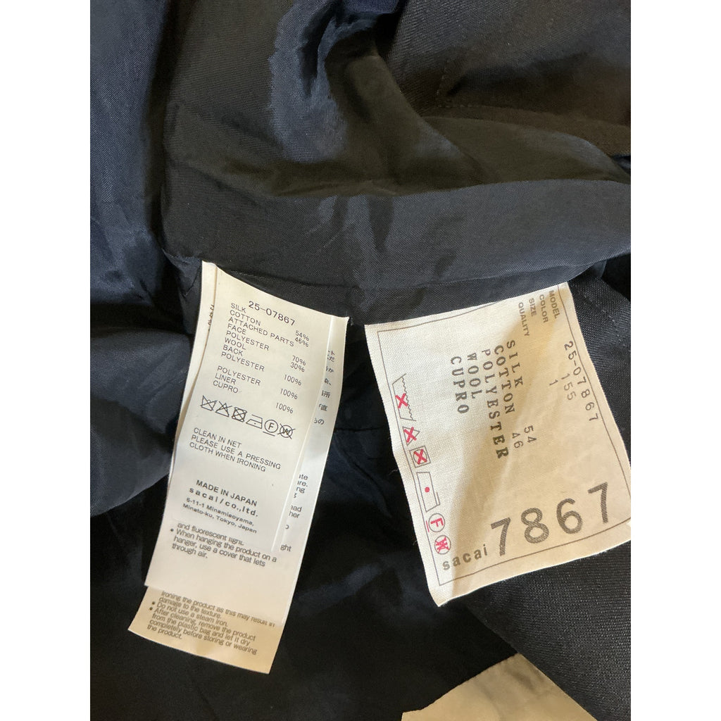 Sacai Double-Faced Off White Silk Top Size XS