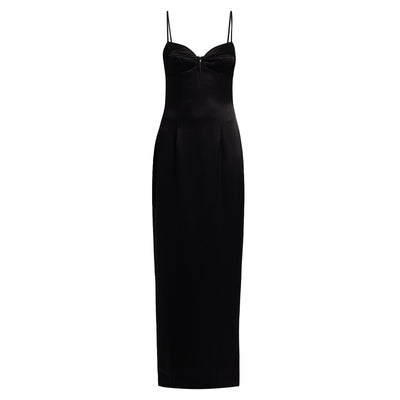 Reformation Satin Black Sathia Maxi Dress Size 4