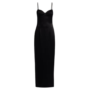 Reformation Satin Black Sathia Maxi Dress Size 4