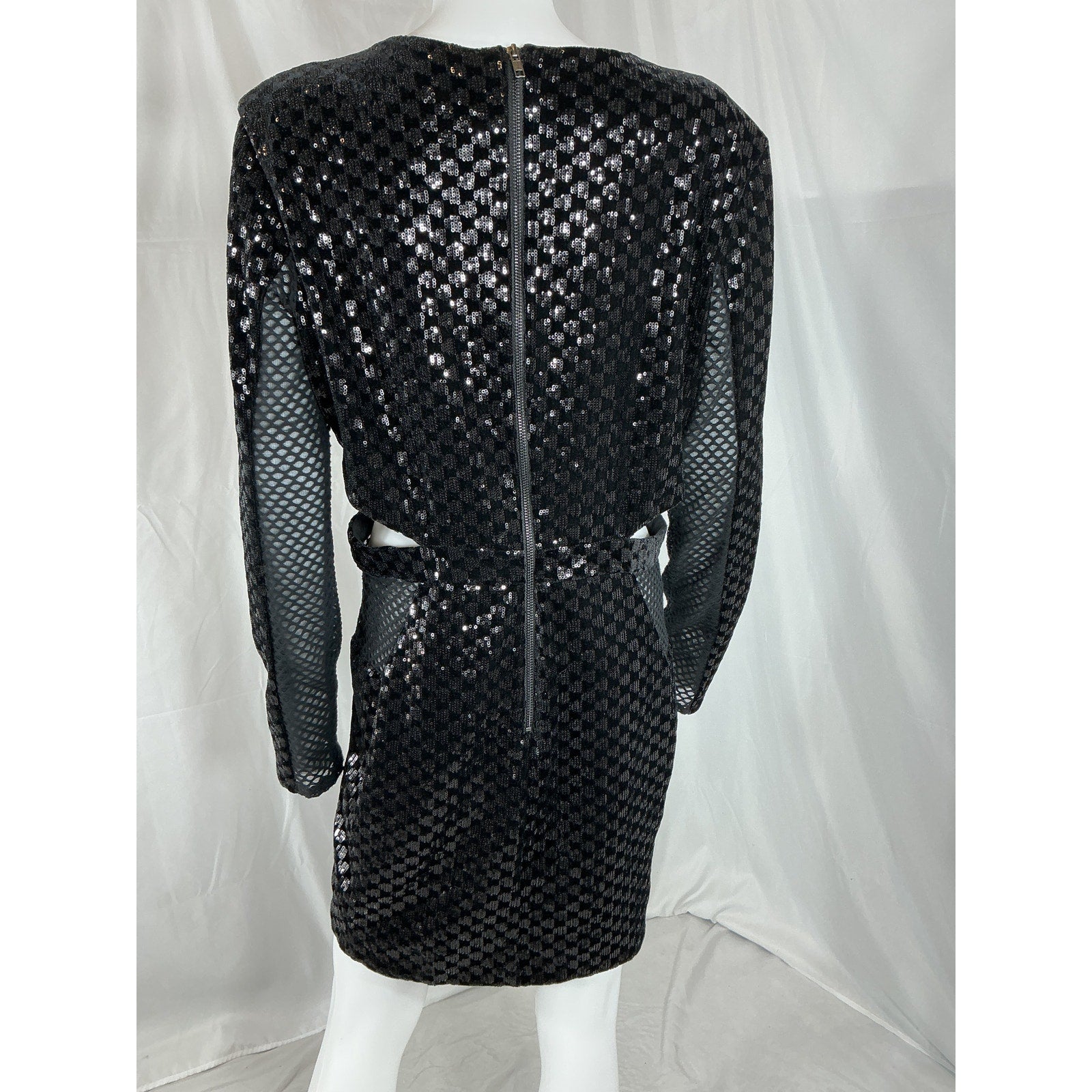 Michael Costello x Revolve 'Elise' Black Poly Mini Dress Size XL