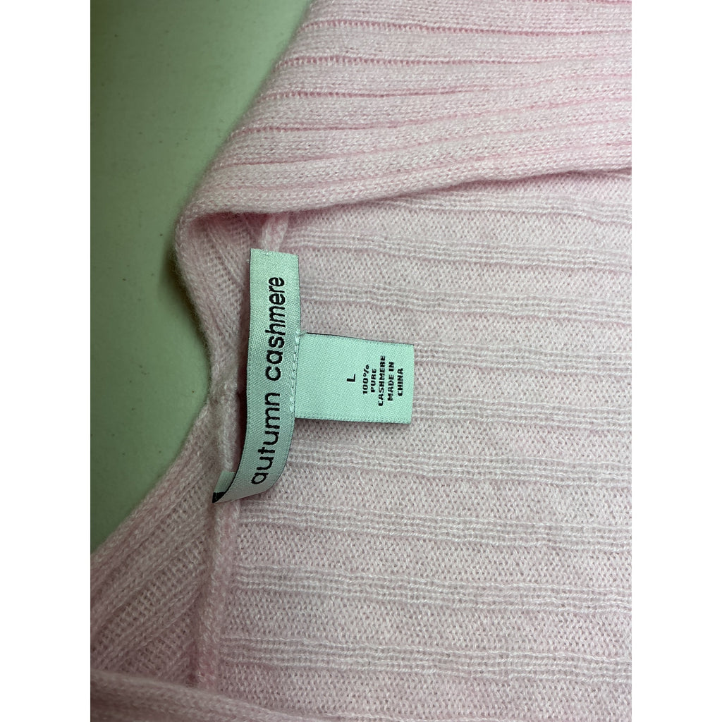 Autumn Cashmere x Revolve Pink Cashmere Tie Front Rib Cardigan Size L