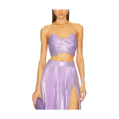Retrofête Ruched Dusty Lilac Sophia Top Size XS