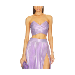 Retrofête Ruched Dusty Lilac Sophia Top Size XS