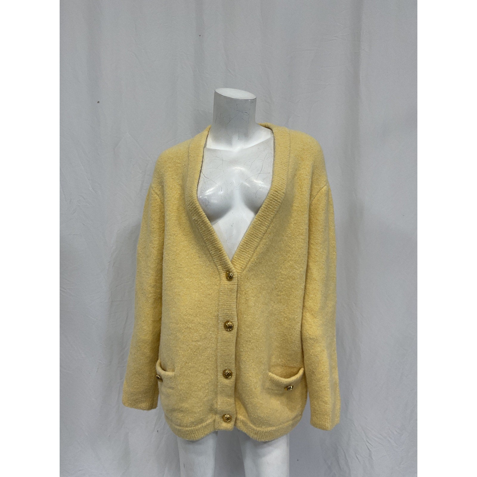Ronny Kobo 'Hilari' Yellow Wool Cardigan Size S