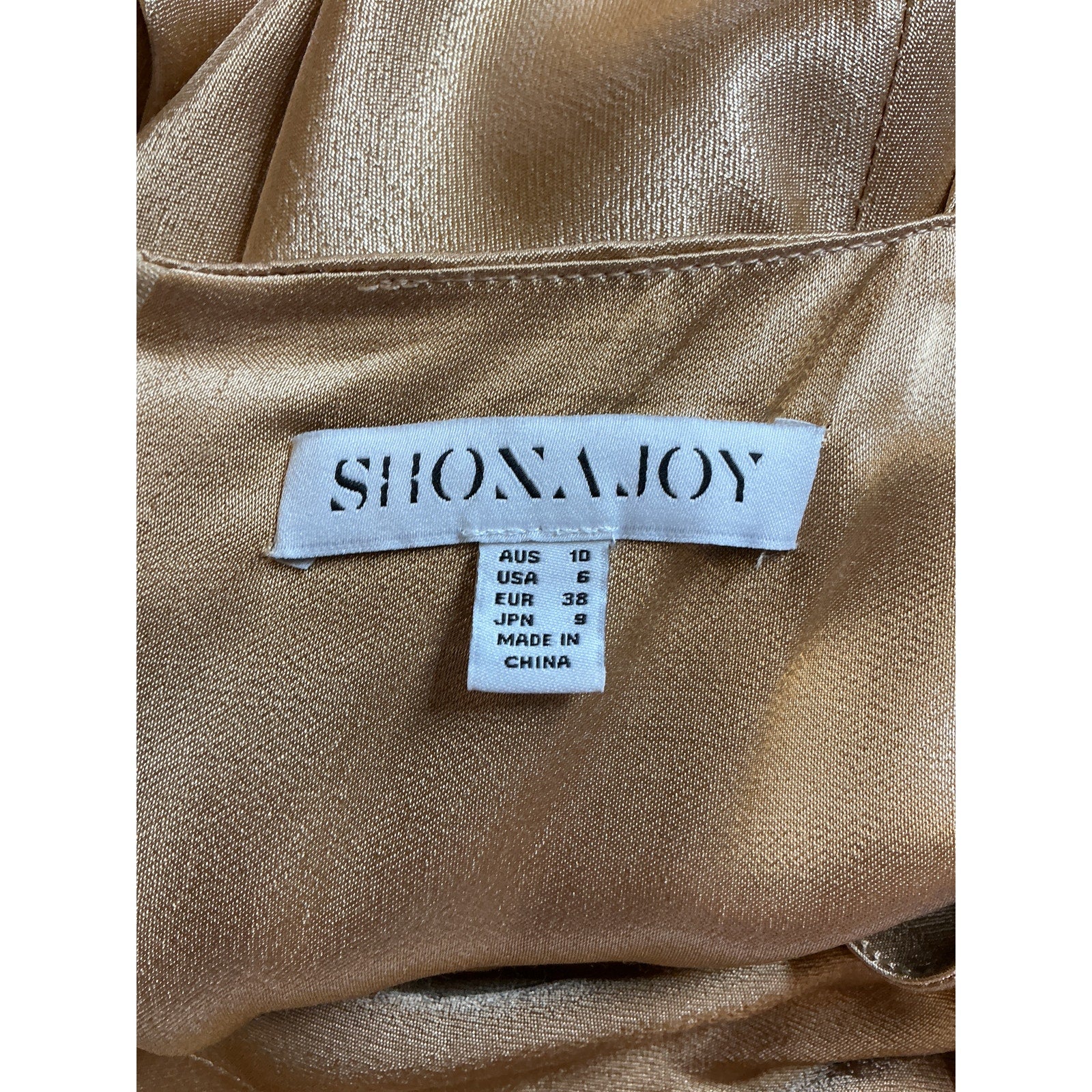 Shona Joy 'Oliviera' Gold Lenzing Twist Front Midi Dress Size 6