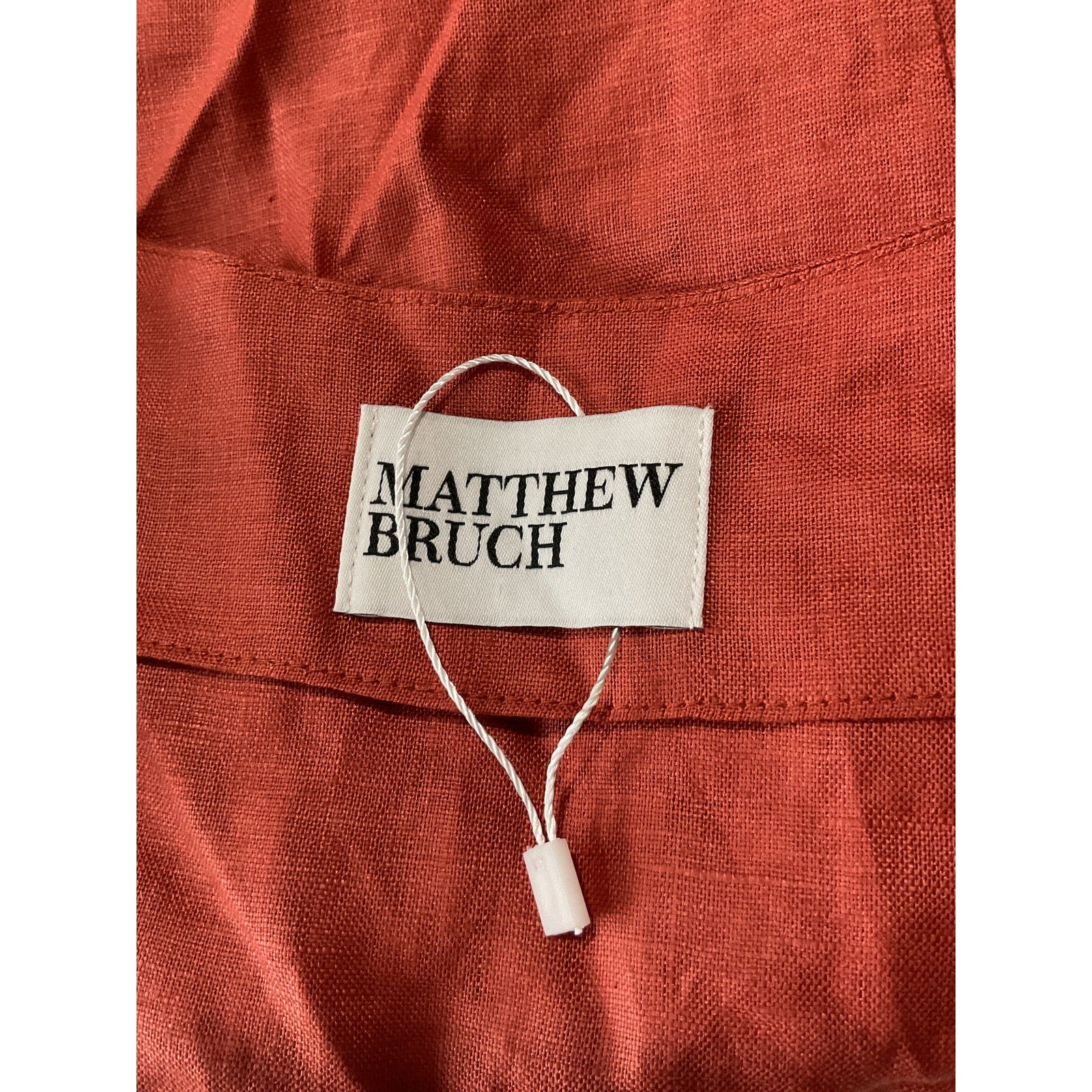 Matthew Bruch 'Apron' Brown Linen Crop Top Size 2